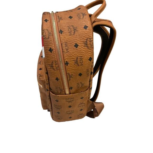 MCM Visetos Brown Leather Floral  backpack Limited Edition - Picture 2 of 9